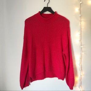 BP Balloon Sleeve Sweater in Pink Rose